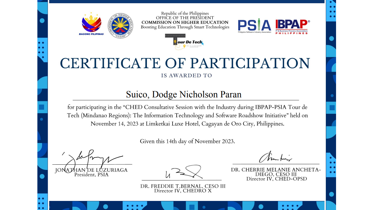 IBPAP-PSIA Certificate